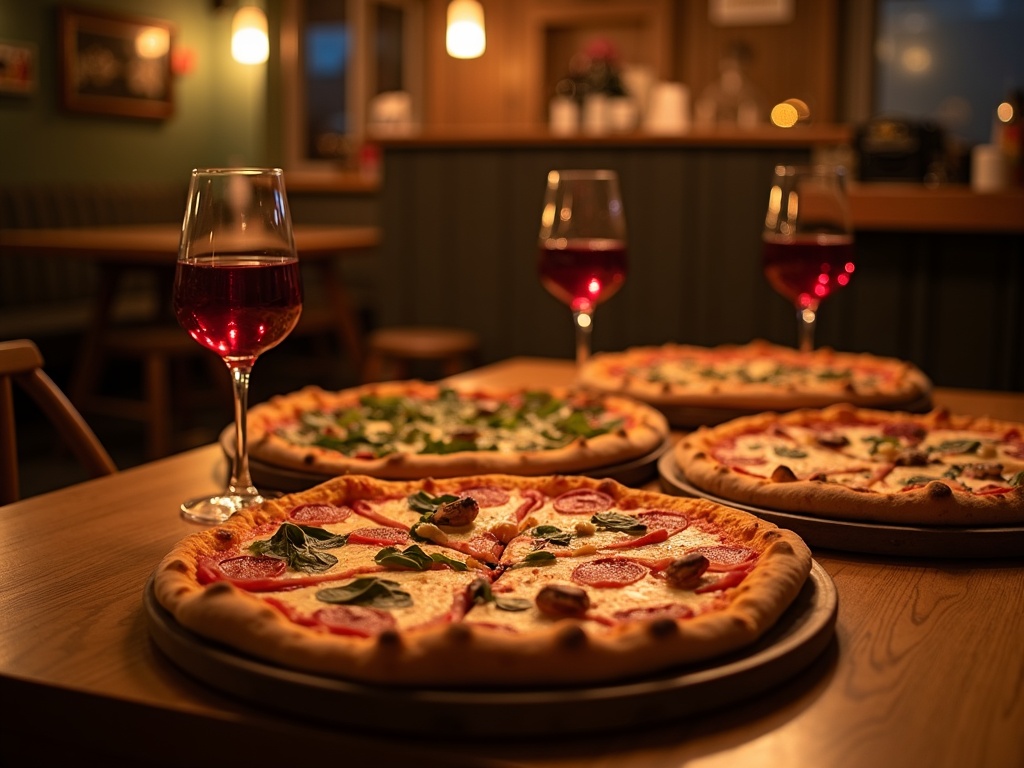 Table conviviale de pizzas partagées chez Bella Nantes